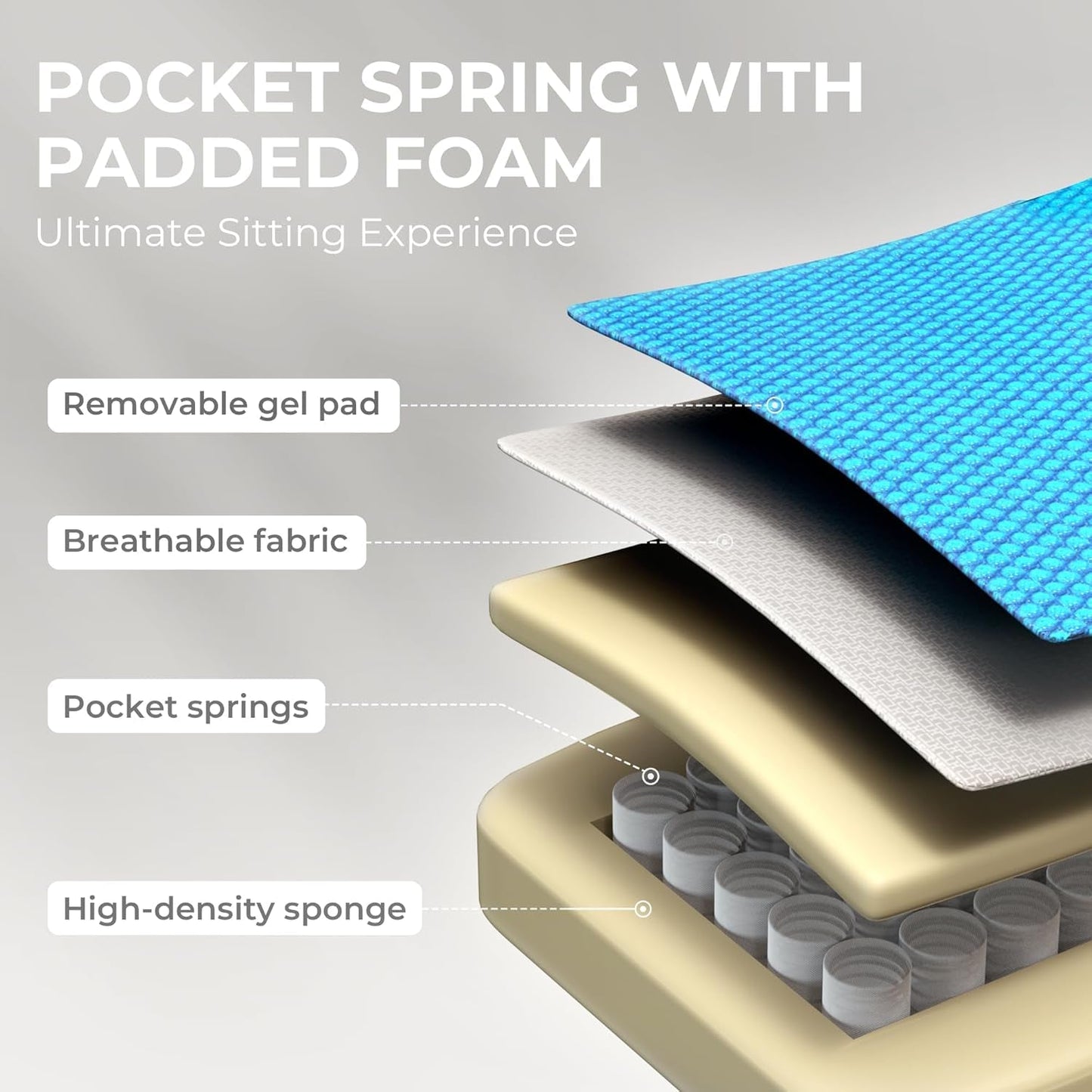 Gaming Chair Breathable Fabric Computer Chair with Pocket Spring