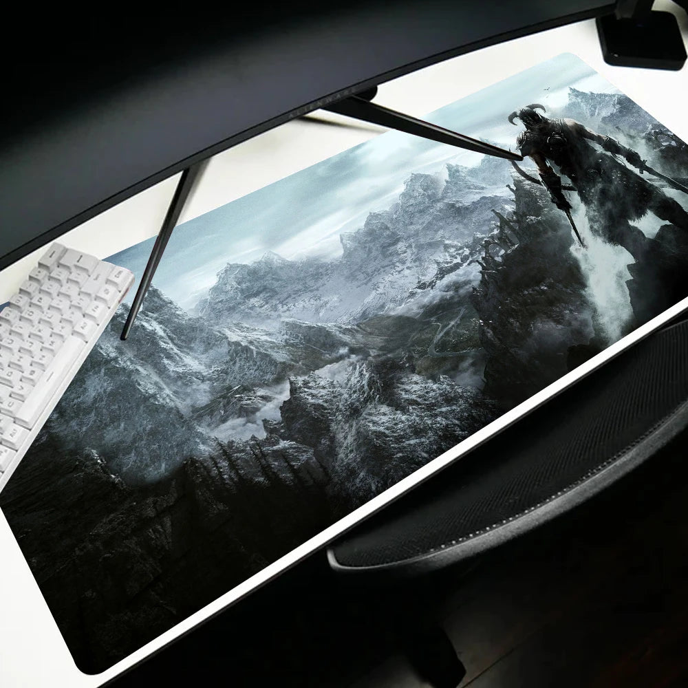 Skyrim Large Gaming Mouse Pad 900x400 Computer Mousepad PC Gamer Laptop Mouse Mat Office Mausepad XL Silicone Keyboard Desk Mat