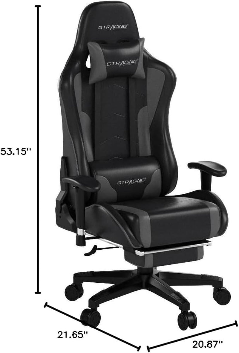 Gaming Chair with Footrest Speakers Video Game Chair Bluetooth Music