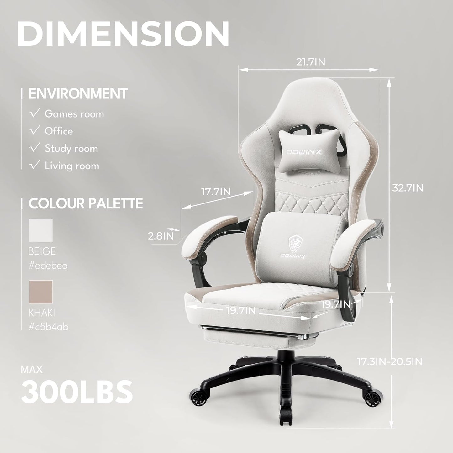 Gaming Chair Breathable Fabric Computer Chair with Pocket Spring